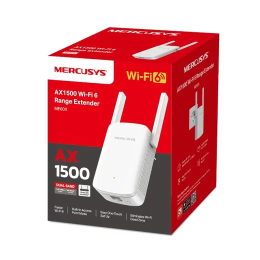 MERCUSYS ME60X WIFI6 AX1500 Menzil Genişletici Router Priz Tip görseli 1