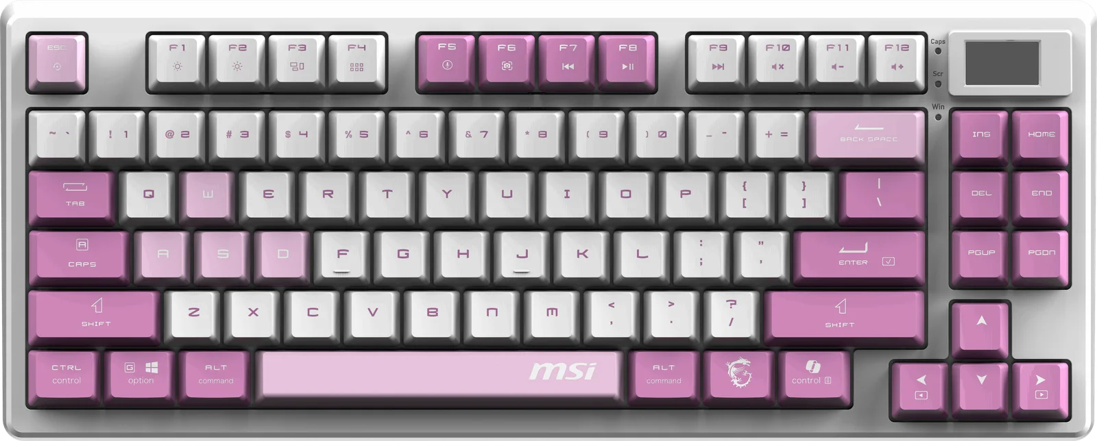 MSI Q TR GG Forge GK600 TKL Violet Switch Mekanik Beyaz/Mor Oyuncu Klavyesi