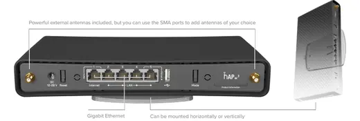 Mikrotik RBD53iG-5HacD2HnD hAP ac3 5xGigabit Port 2.4 Ghz / 5Ghz Router/Firewall/Hotspot alternatif görünüm