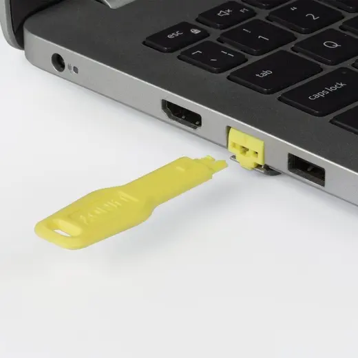 LINDY LIN-47899 RJ45 Port'a Erişimi Engelleyen Anahtar, Sarı Renk RJ-45 bağlantı noktalarını yetkisiz erişime karşı alternatif görünüm
