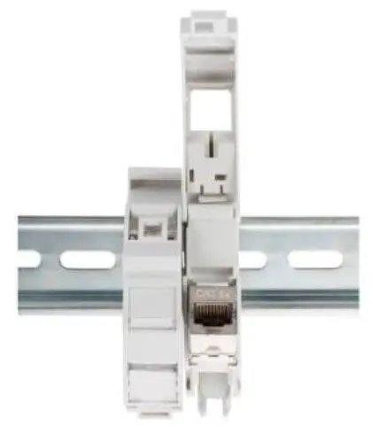 DIGITUS AN-25187 1 x Keystone Modül için DIN-Ray Adaptörü, IP20, etiket ve toz alanı mevcut alternatif görünüm
