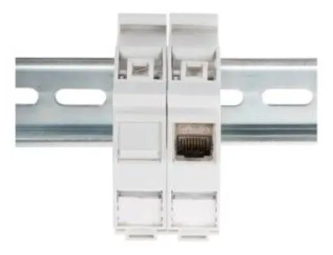 DIGITUS AN-25187 1 x Keystone Modül için DIN-Ray Adaptörü, IP20, etiket ve toz alanı mevcut