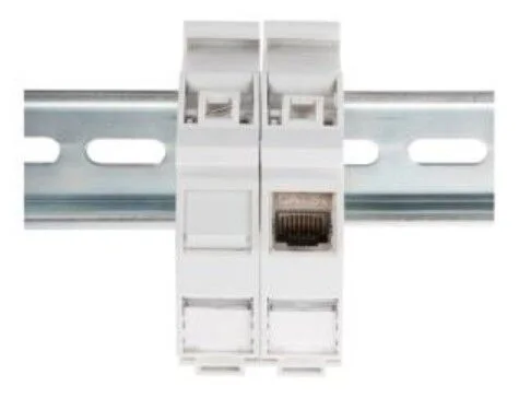 DIGITUS AN-25187 1 x Keystone Modül için DIN-Ray Adaptörü, IP20, etiket ve toz alanı mevcut