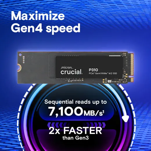 CRUCIAL 2TB P310 CT2000P310SSD8 7100-6000MB/s M2 NVME GEN4 Disk görseli 4