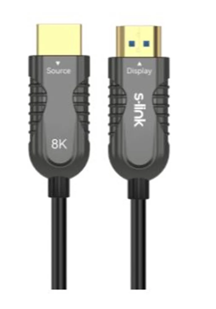 S-link SL-HM8K020 HDMI TO HDMI 20m v2.1 8K60 HZ 4K 120HZ Fiber Kablo