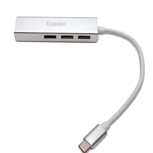 BEEK BA-USB-HB3C-3A1GT 3 Port USB 3.0 Tip C Hub, 1 x 10/100/1000 RJ45 Dişi Yuva, 3 x USB A Dişi port görseli 3
