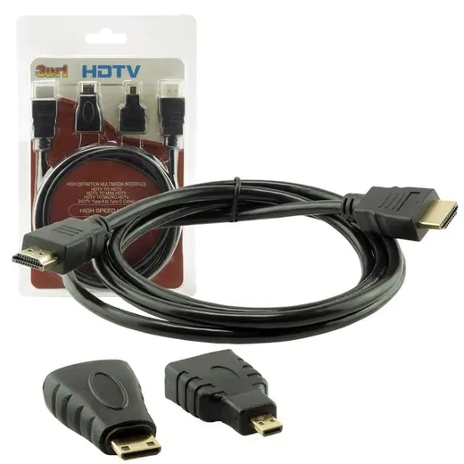 POWERMASTER 1.5 METRE 3LÜ SET HDMI KABLO (MICRO HDMI HDMI*MİNİ HDMI HDMI) görseli 3