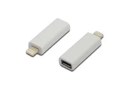 DIGITUS AK-600501-000-W iPhone Adaptörü, Apple 8pin erkek - micro USB B dişi