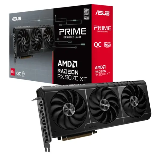 ASUS GEFORCE PRIME-RX9070XT-O16G 16GB GDDR6 256BIT 1XHDMI 3XDP EKRAN KARTI görseli 1