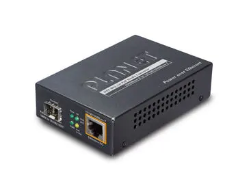PLANET PL-GTP-805A 1000Base-X to 10/100/1000Base-T 802.3at PoE Media Converter, LC Fiber Interface