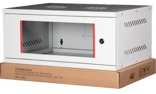 Lande LN-STB04U5440LG 4U 540x400 Ön Tek Cam Kapak Duvar Tip Boş Demonte Kabinet