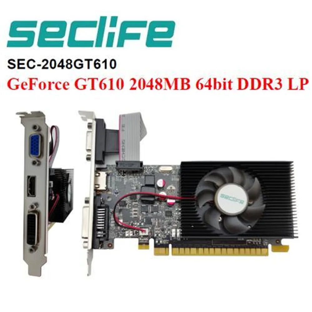 Seclife GT610 2GB DDR3 64Bit DVI HDMI VGA LP