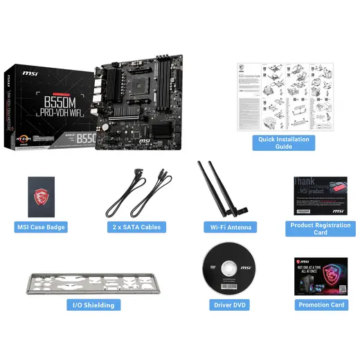 MSI B550M PRO-VDH WIFI AM4 DDR4 4400(OC) görseli 4