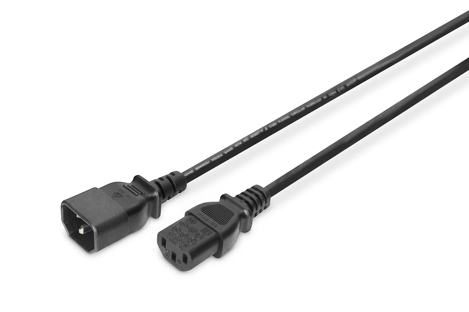 DIGITUS AK-440201-050-S PC-Monitör Arası Güç Kablosu, C14 erkek - C13 dişi, 5 metre