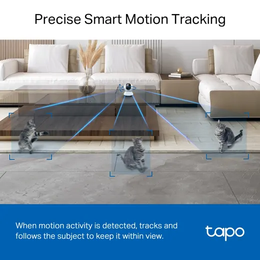 TP-LINK 4MP 4mm Wıfı Kablosuz Pan-Tilt IP Kamera TAPOC220 görseli 2