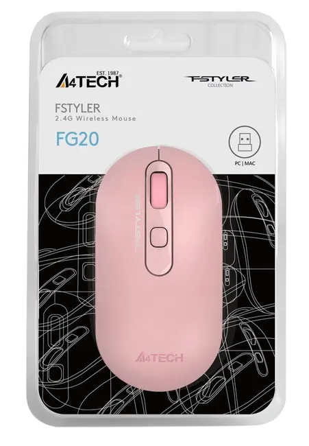 A4 Tech Fg20 Pembe Nano Kablosuz Optik 2000 Dpi Mouse alternatif görünüm