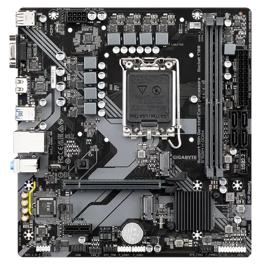 GIGABYTE B760M-H-DDR4 1700P DDR4 SES GLAN HDMI/D-SUB SATA3 USB3.2 mATX alternatif görünüm