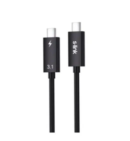 S-link SL-TC302 Thunderbolt 3.0 2m 4k 60Hz PD100W TypeC to TypeC 40Gbps Hızlı Data Kablosu