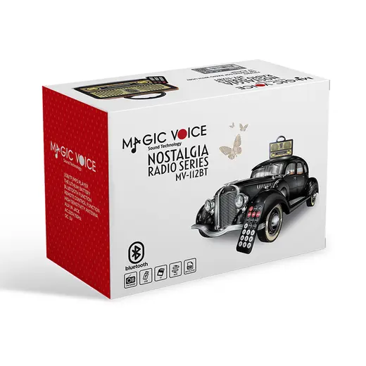 MAGICVOICE MV-112BT USB/SD/FM/BLUETOOTH DESTEKLİ NOSTALJİK RADYO görseli 3