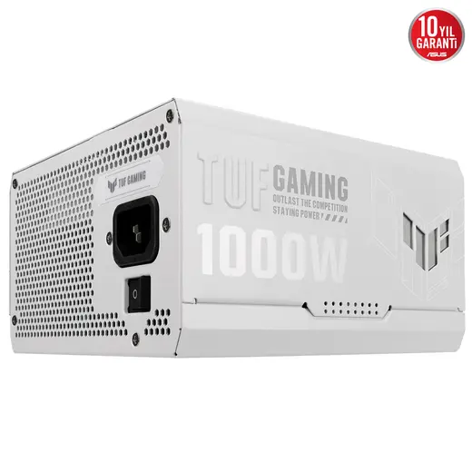 ASUS 1000w 80+ Gold TUF GAMING 1000G WHITE Tam Modüler Power Supply Beyaz / 90YE00S5-B0NA00 görseli 3
