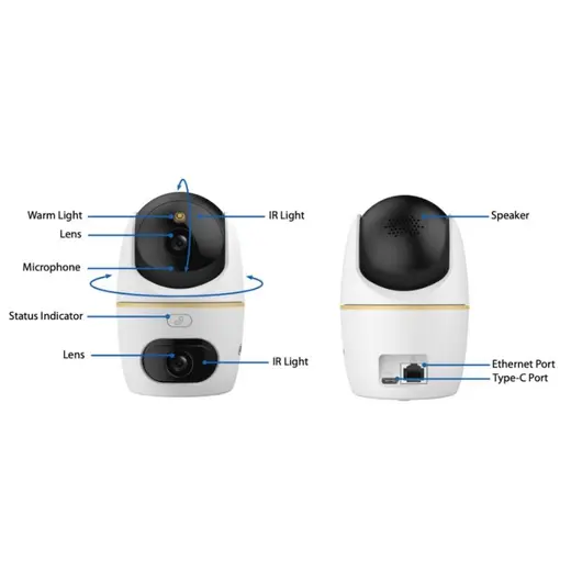 DAHUA 5MP Küp 3.6mm PT IP Kamera IPC-HPT1539DD-STW-5E2 görseli 2