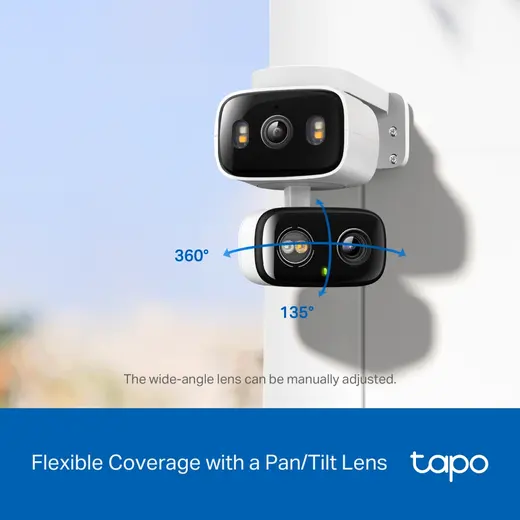 TP-LINK 3MP Tapo C246D Wifi Kablosuz Çift Lensli Pan/Tilt IP Güvenlik Kamerası görseli 1