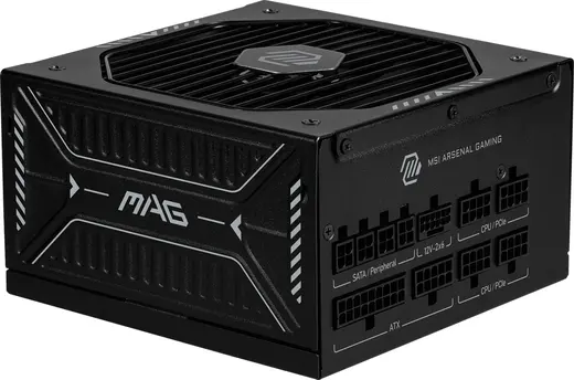 MSI 850W 80+ GOLD MAG A850GLS PCIE5 ATX 3.1 PCIe 5.1 12V-2x6 Tam Modüler Power Supply görseli 1