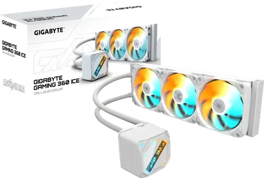 GIGABYTE 360MM GAMING 360 ICE ARGB AM5-1851p Sıvı Soğutmalı İşlemci Fanı Bayaz görseli 1