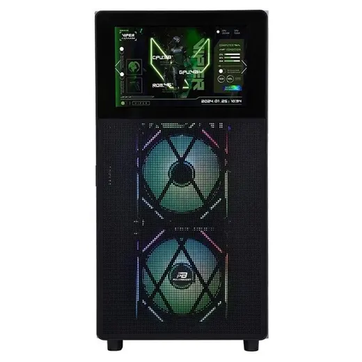 POWERBOOST PB-P4367BB LCD Mesh Panel Gaming Mid-Tower PC Kasası görseli 3