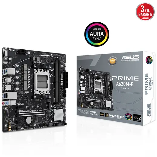ASUS PRIME A620M-E-CSM DDR5 HDMI DP PCIE 4.0 AM5 mATX Kurumsal Anakart görseli 5