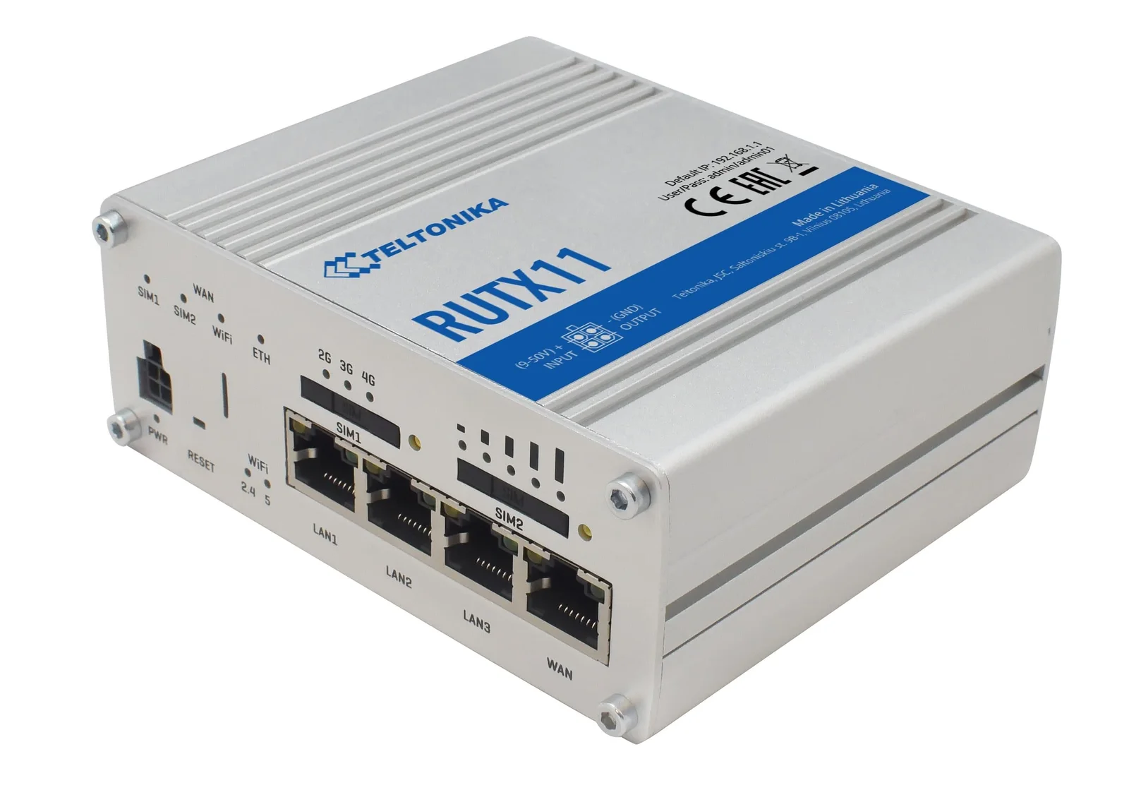 TELTONIKA TE-RUTX11 4G (LTE) Endüstriyel Router - Cat 6 (300/50 Mbps) - 2x SIM kart yuvası, 1x Radyo - GPS