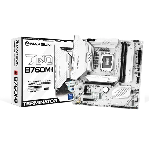 MAXUN TERMINATOR B760M GKD5 ICE DDR5 HDMI-DP PCIE 4.0 1700p mATX BEYAZ görseli 6