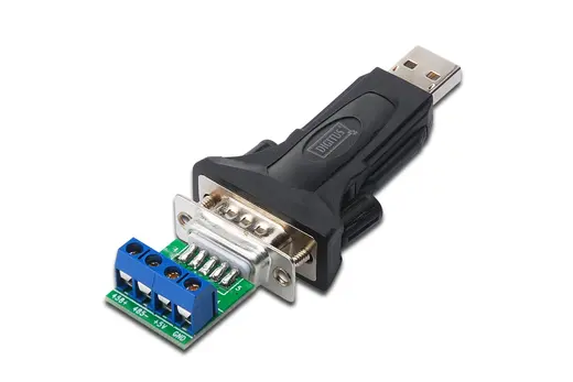 DIGITUS DA-70157 USB Erkek RS-485 (klemens) çevirici. RS-485 tarafı için klemens adaptörü ve USB tarafı için 80 cm alternatif görünüm