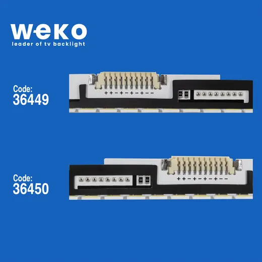 WKSET-6510 36449X1 36450X1 55SNB 3D-7032LED-MCPCB-L V1LE-550SMA-R3 2 ADET LED BAR (80LED) alternatif görünüm