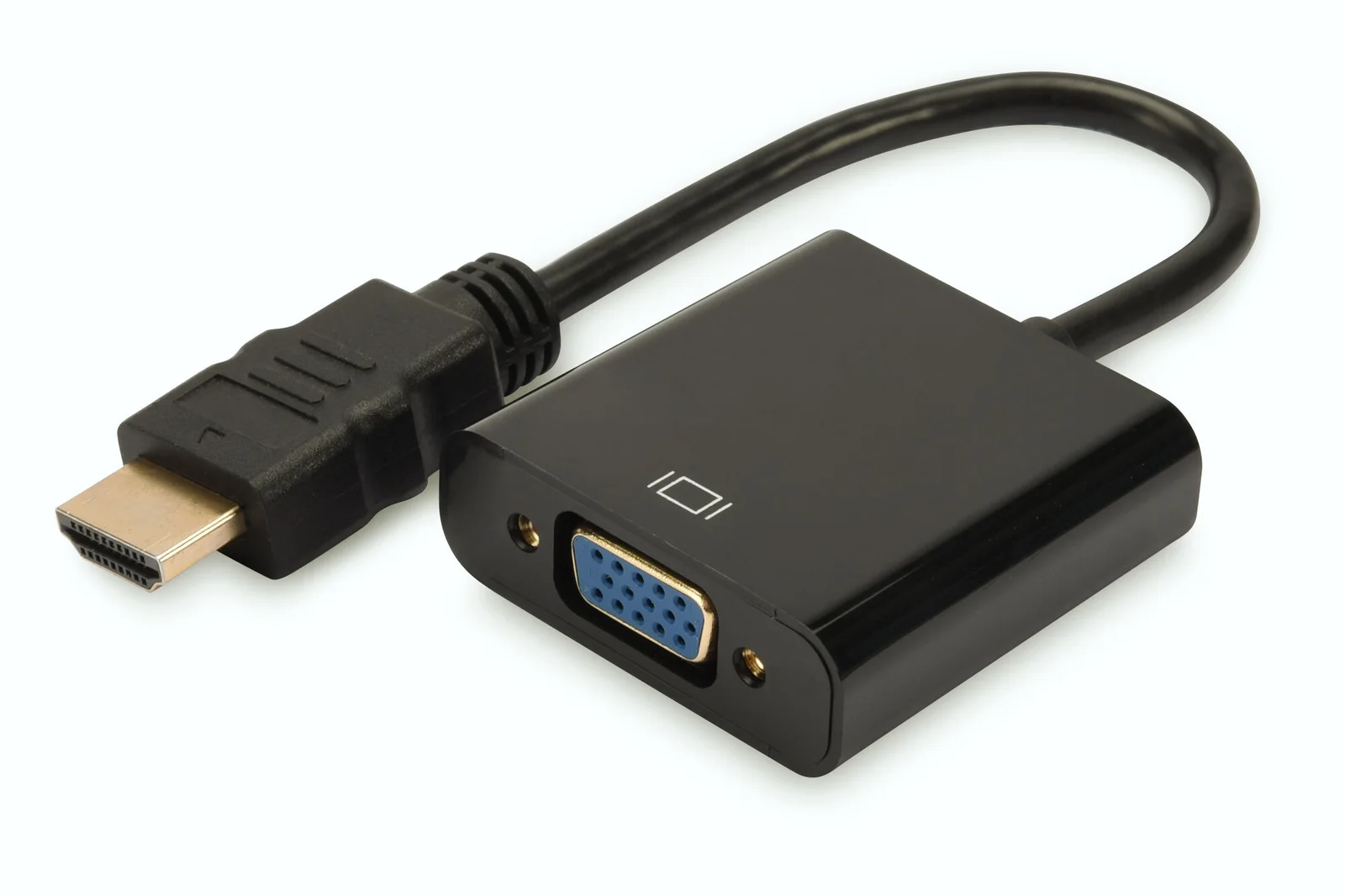 DIGITUS DA-70461 HDMI VGA Çevirici Adaptör, Giriş: HDMI A erkek, 3,5mm audio dişi, Çıkış: VGA dişi, siyah renk