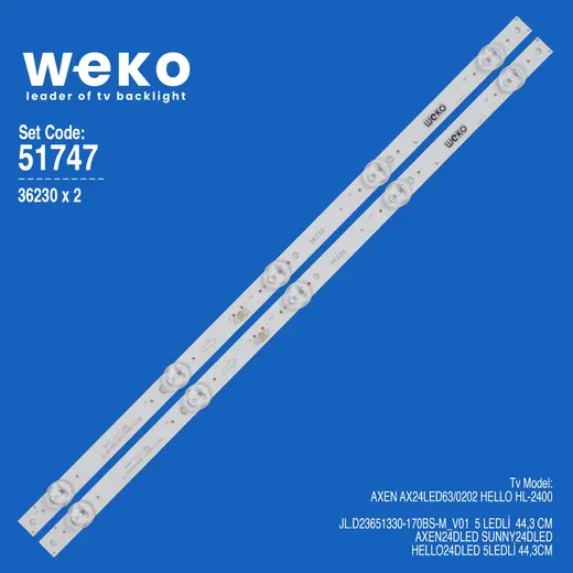 WKSET-6747 36230X2 JL.D23651330-170BS-M_V01 2 ADET LED BAR