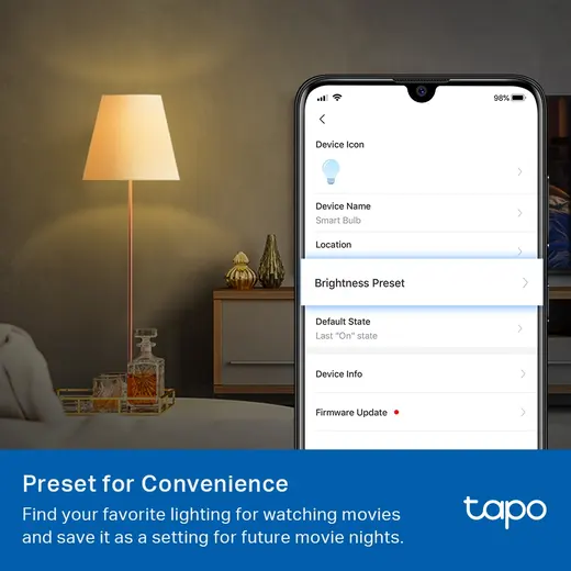 TP-LINK Tapo L510E Akıllı Wi-Fi Ampul 2'li Paket - E27 8.7W 60W görseli 5