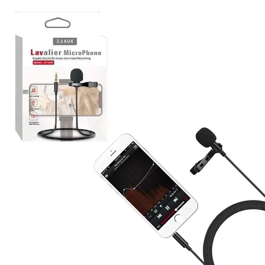 MAGICVOICE JH-043 3.5 MM GİRİŞLİ KABLOLU YOUTUBER YAKA MİKROFON görseli 3