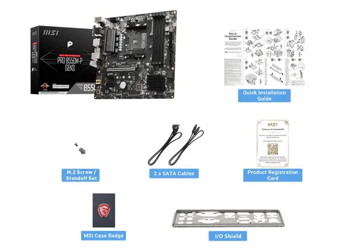 MSI PRO B550M-P DDR4 HDMI-DP PCIE 4.0 AM4 mATX görseli 3