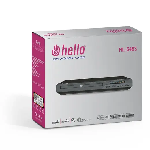 HELLO HL-5483 USB-HDMI KUMANDALI HD DVD/DIVX PLAYER görseli 3