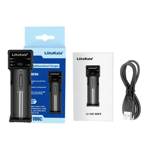 LIITOKALA LII-100C UNİVERSAL AA/AAA/18650/14500/123A AKILLI TEKLİ PİL ŞARJ CİHAZI ALETİ görseli 3