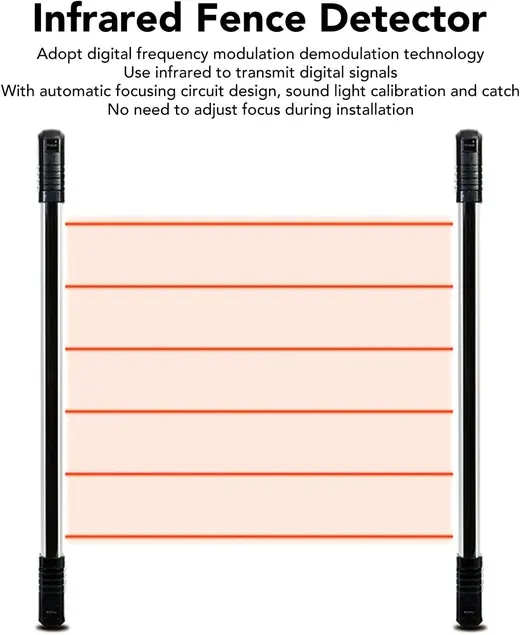 ABI30-17210 10 IŞINLI 172CM PHOTOELECTRIC BEAM DEDEKTÖR / PENCERE IŞIN BARİYERİ görseli 7