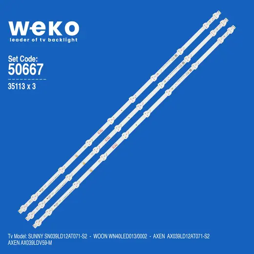 WKSET-5667 35113X3 JL.D390A1235-081AS-M 3 ADET LED BAR