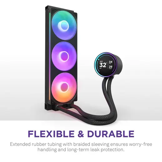 NZXT 360MM LCD KRAKEN ELITE 360 RGB v2 RL-KR36E-B2 AM5-1851p Sıvı Soğutmalı İşlemci Fanı alternatif görünüm