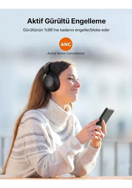 TAOTRONICS TT-BH1119 Aktif Gürültü Engelleyici Kulak Üstü Kulaklık görseli 2
