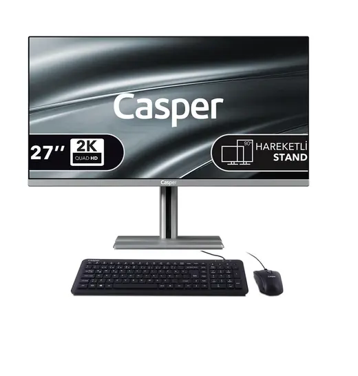 Casper Nirvana A97.210H-BE00X-V-G-K Gri U5-210H 16GB RAM 500GB NVME SSD 27" Pivot FreeDOS All In One