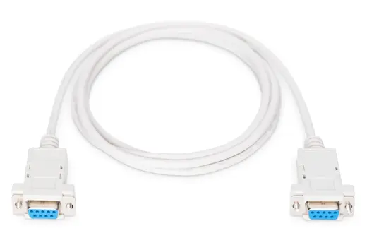 DIGITUS AK-610100-018-E Modem Bağlantı Kablosu, D-Sub9 Dişi - D-Sub9 Dişi, 1.8 metre, vidalı, bej renk