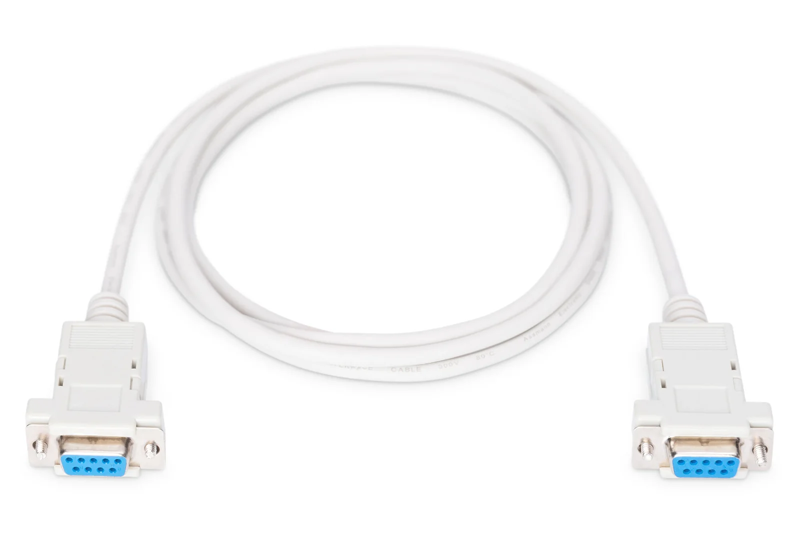 DIGITUS AK-610100-018-E Modem Bağlantı Kablosu, D-Sub9 Dişi - D-Sub9 Dişi, 1.8 metre, vidalı, bej renk