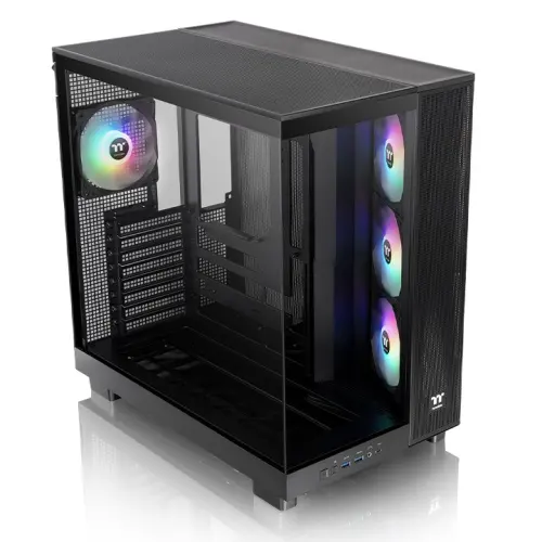 THERMALTAKE VIEW 380 CA-11E-00M1WN-00 4-ARGB Fanlı Gaming Mid-Tower PC Kasası görseli 1