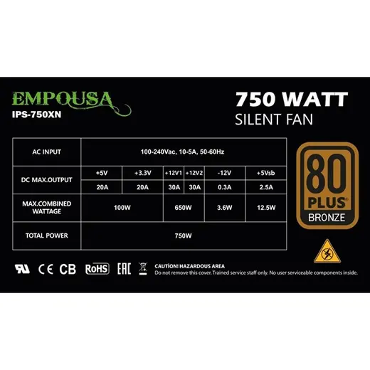 INCA 850W 80+ GOLD EMPOUSA IPS-850XN Tam Modüler Power Supply görseli 2